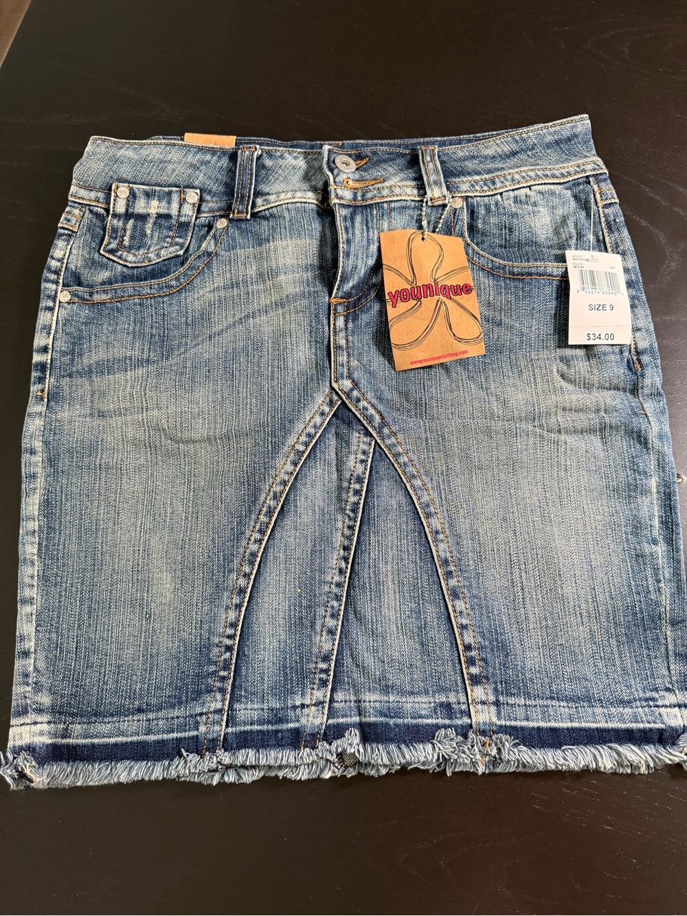 Younique Women's Vintage Denim Jean Ruffle Flare Skirt Size 9